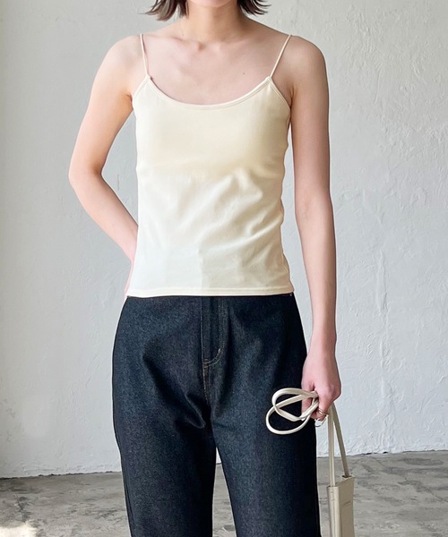 LIAN（リアン）の「バッククロスカップインキャミソール（キャミソール・レディース・オフホワイト/ブラック/ブラウン/グリーン・FREE）」の11枚目の写真