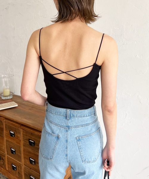 LIAN（リアン）の「バッククロスカップインキャミソール（キャミソール・レディース・オフホワイト/ブラック/ブラウン/グリーン・FREE）」の15枚目の写真