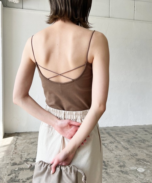 LIAN（リアン）の「バッククロスカップインキャミソール（キャミソール・レディース・オフホワイト/ブラック/ブラウン/グリーン・FREE）」の19枚目の写真