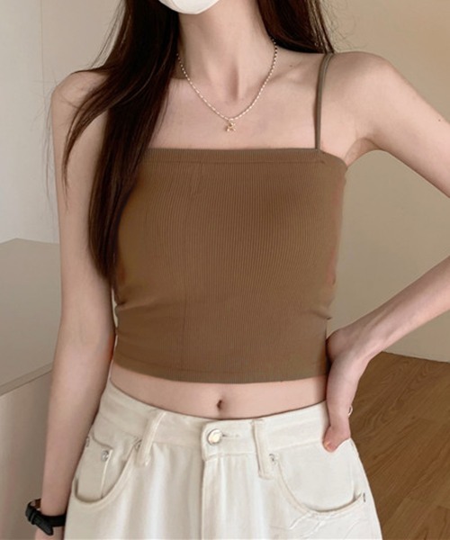 by muni:r（バイ ムニール）の「カップ付ベーシックキャミソール（キャミソール・レディース・ストライプ/ブラック/ホワイト/ベージュ・FREE）」の18枚目の写真