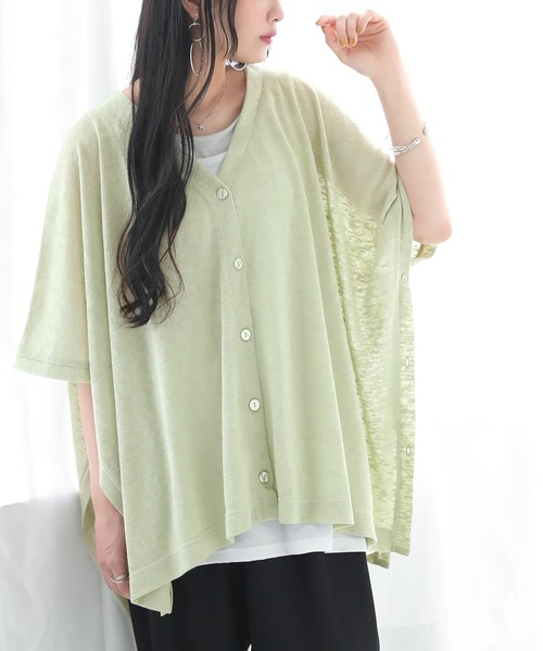 osharewalker(オシャレウォーカー)の「【廃盤】『シアースラブポンチョカーディガン』(カーディガン/ボレロ・レディース・ベージュ/ブラック/イエロー/グリーン/ライトブルー・FREE)」の20枚目の写真