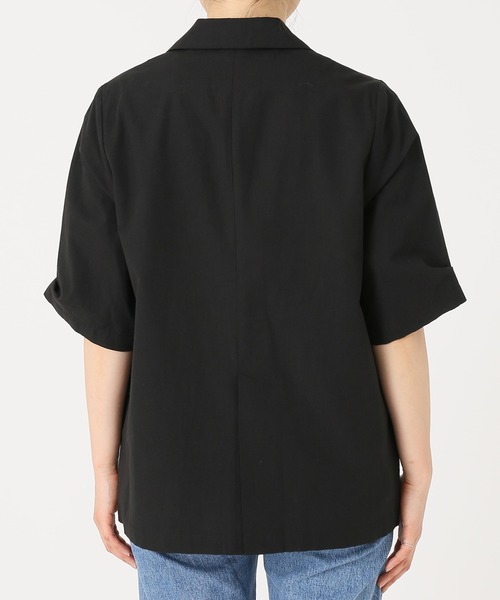 JOURNAL STANDARD relume（ジャーナルスタンダード　レリューム）の「フランダースリネン混ハーフスリーブジャケット（テーラードジャケット・レディース・カーキ/ブラック・FREE）」の19枚目の写真