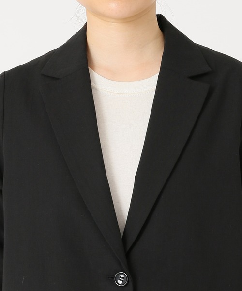 JOURNAL STANDARD relume（ジャーナルスタンダード　レリューム）の「フランダースリネン混ハーフスリーブジャケット（テーラードジャケット・レディース・カーキ/ブラック・FREE）」の20枚目の写真