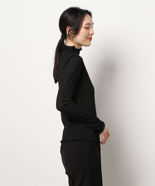VIBGYOR Women(ヴィブジョー ウィメン)の「シアーネットハイネックメロウトップス(MAY)(Tシャツ/カットソー・レディース・ブラック/ブルー・FREE)」の3枚目の写真