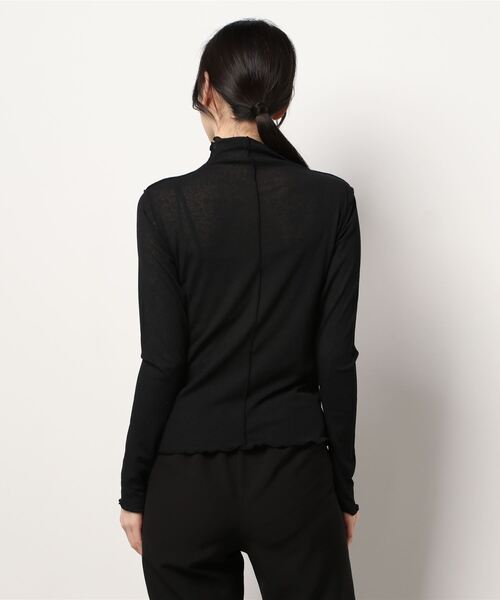 VIBGYOR Women(ヴィブジョー ウィメン)の「シアーネットハイネックメロウトップス(MAY)(Tシャツ/カットソー・レディース・ブラック/ブルー・FREE)」の4枚目の写真