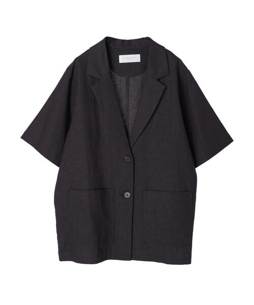 Green　Parks（グリーンパークス）の「ベルギーリネン混 ジャケット（テーラードジャケット・レディース・ダークグレー/ライトベージュ/ブラウン系その他4・FREE）」の22枚目の写真