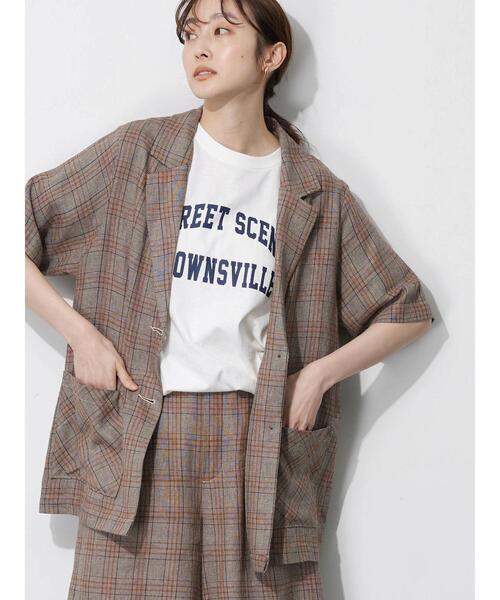 Green　Parks（グリーンパークス）の「ベルギーリネン混 ジャケット（テーラードジャケット・レディース・ダークグレー/ライトベージュ/ブラウン系その他4・FREE）」の20枚目の写真