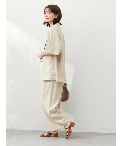 Green　Parks（グリーンパークス）の「ベルギーリネン混 ジャケット（テーラードジャケット・レディース・ダークグレー/ライトベージュ/ブラウン系その他4・FREE）」の7枚目の写真