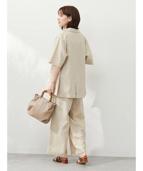 Green　Parks（グリーンパークス）の「ベルギーリネン混 ジャケット（テーラードジャケット・レディース・ダークグレー/ライトベージュ/ブラウン系その他4・FREE）」の8枚目の写真