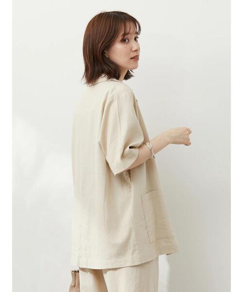 Green　Parks（グリーンパークス）の「ベルギーリネン混 ジャケット（テーラードジャケット・レディース・ダークグレー/ライトベージュ/ブラウン系その他4・FREE）」の9枚目の写真