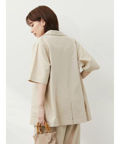 Green　Parks（グリーンパークス）の「ベルギーリネン混 ジャケット（テーラードジャケット・レディース・ダークグレー/ライトベージュ/ブラウン系その他4・FREE）」の10枚目の写真