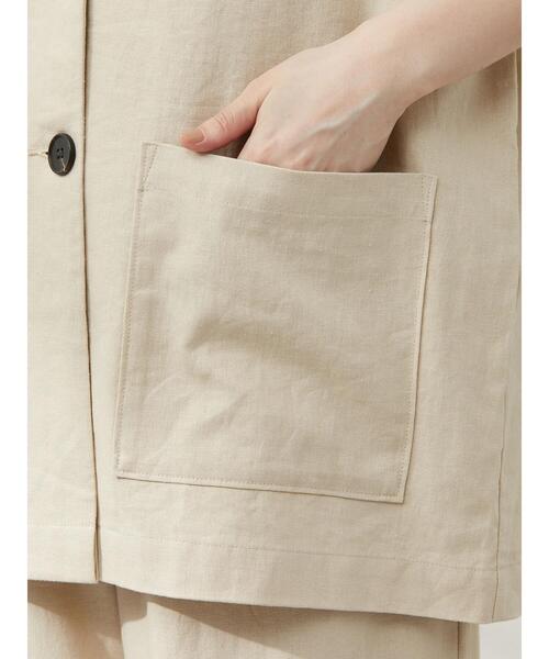 Green　Parks（グリーンパークス）の「ベルギーリネン混 ジャケット（テーラードジャケット・レディース・ダークグレー/ライトベージュ/ブラウン系その他4・FREE）」の13枚目の写真