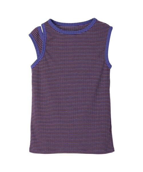 koe（コエ）の「ショルダースリットタンクトップ*（タンクトップ・レディース・グリーン/ブラック/パープル・FREE）」の6枚目の写真