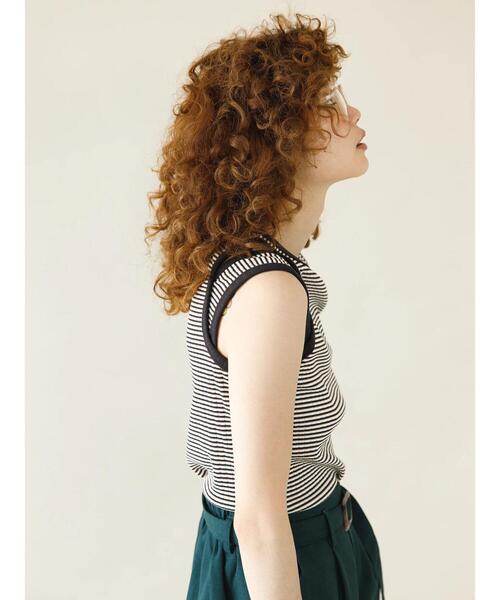 koe（コエ）の「ショルダースリットタンクトップ*（タンクトップ・レディース・グリーン/ブラック/パープル・FREE）」の8枚目の写真