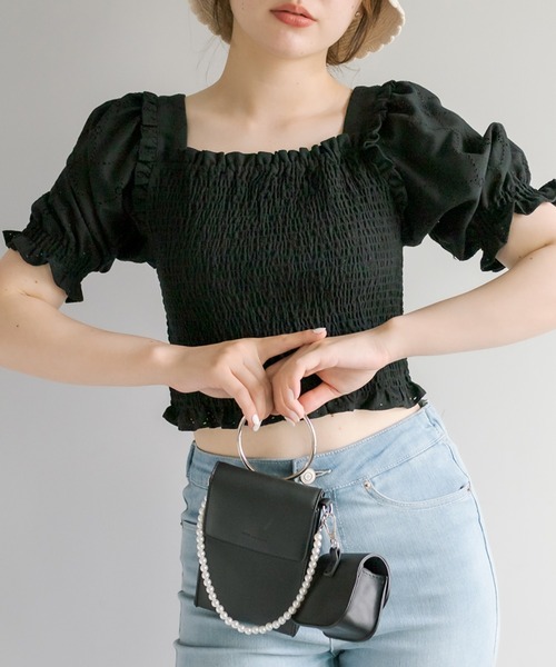 OLIVE des OLIVE（オリーブデオリーブ）の「バックリボンシャーリングブラウス（シャツ/ブラウス・レディース・ブラック/オフホワイト/ブルー・FREE）」の10枚目の写真