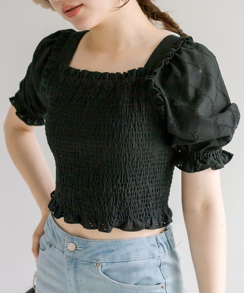 OLIVE des OLIVE（オリーブデオリーブ）の「バックリボンシャーリングブラウス（シャツ/ブラウス・レディース・ブラック/オフホワイト/ブルー・FREE）」の11枚目の写真