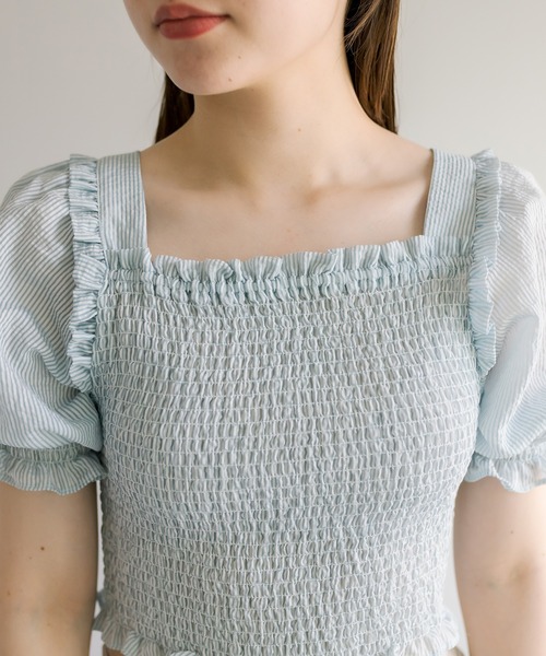 OLIVE des OLIVE（オリーブデオリーブ）の「バックリボンシャーリングブラウス（シャツ/ブラウス・レディース・ブラック/オフホワイト/ブルー・FREE）」の18枚目の写真