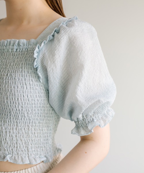 OLIVE des OLIVE（オリーブデオリーブ）の「バックリボンシャーリングブラウス（シャツ/ブラウス・レディース・ブラック/オフホワイト/ブルー・FREE）」の19枚目の写真