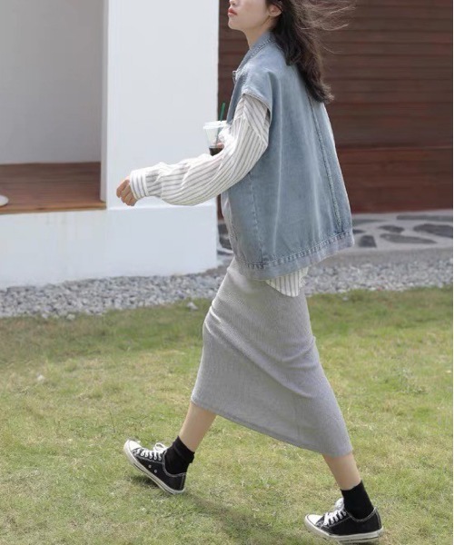 SpRay（スプレイ）の「デニムＢＩＧベスト（ベスト・レディース・ブラック/ブルー・FREE）」の15枚目の写真