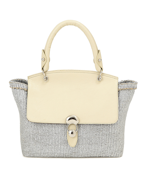 TOFF&LOADSTONE（トフアンドロードストーン）の「TOFF&LOADSTONE / ハイブリッドバスケット スクエア型 "メタリック"（かごバッグ・レディース・シルバー・ONE SIZE）」の2枚目の写真