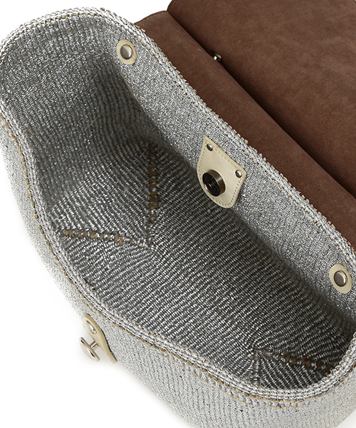 TOFF&LOADSTONE（トフアンドロードストーン）の「TOFF&LOADSTONE / ハイブリッドバスケット スクエア型 "メタリック"（かごバッグ・レディース・シルバー・ONE SIZE）」の8枚目の写真