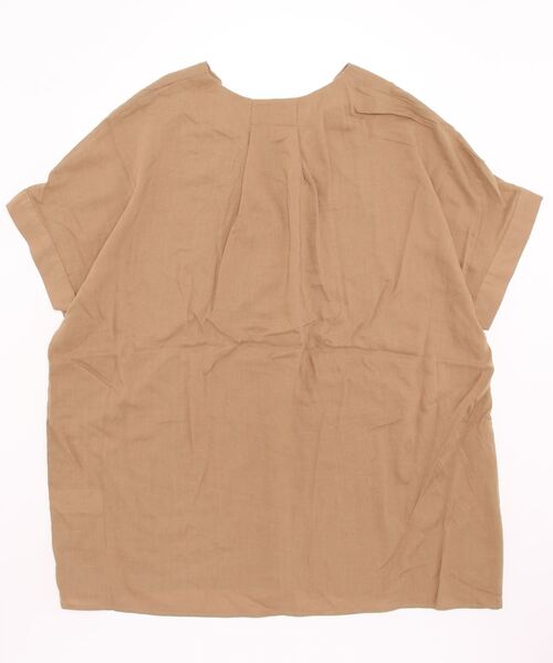 Lugnoncure（ルノンキュール）の「麻レーヨンノーカラーブラウス（シャツ/ブラウス・レディース・ブラック/オフホワイト/カーキ/オレンジ・ﾌﾘ-）」の5枚目の写真