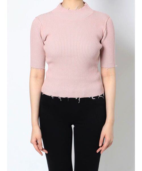 EMODA（エモダ）の「クラッシュショートリブニット（ニット/セーター・レディース・ホワイト/ブラック/ブラウン/ピンク/ブルー・FREE）」の11枚目の写真