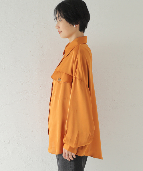 Oriens JOURNAL STANDARD（オリエンス ジャーナルスタンダード）の「GHOSPELL Sigma Flip Shirt（シャツ/ブラウス・レディース・オレンジ・SMALL）」の2枚目の写真