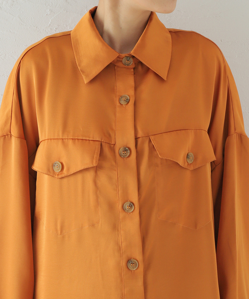 Oriens JOURNAL STANDARD（オリエンス ジャーナルスタンダード）の「GHOSPELL Sigma Flip Shirt（シャツ/ブラウス・レディース・オレンジ・SMALL）」の4枚目の写真