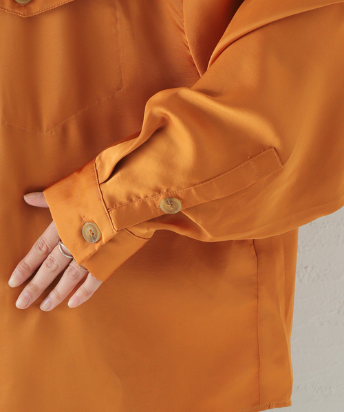 Oriens JOURNAL STANDARD（オリエンス ジャーナルスタンダード）の「GHOSPELL Sigma Flip Shirt（シャツ/ブラウス・レディース・オレンジ・SMALL）」の7枚目の写真