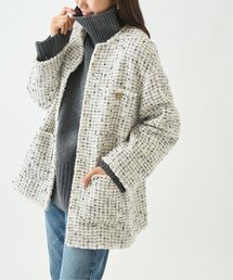 journal standard L'essage | GIOLICAツイード BIGジャケット(ノーカラージャケット)