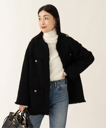 journal standard L'essage | ■■■《追加》GIOLICAツイード BIGジャケット(ノーカラージャケット)