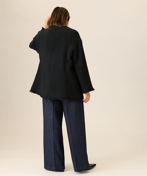 ジャーナルスタンダードレサージュ♡GIOLICAツイード BIGジャケット 黒 GIOLICAツイードBIGジャケット（ノーカラージャケット）｜JOURNAL