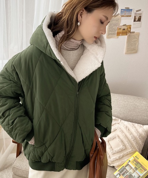 セール】《JaVa ジャバコラボ》もこもこ&暖か。フード付き中綿