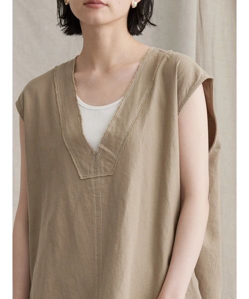 AMERICAN HOLIC（アメリカンホリック）の「リネンブレンドVネックコクーンベスト（ベスト・レディース・ベージュ/キャメル・FREE）」の11枚目の写真