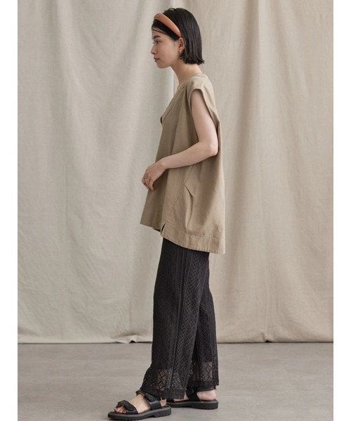 AMERICAN HOLIC（アメリカンホリック）の「リネンブレンドVネックコクーンベスト（ベスト・レディース・ベージュ/キャメル・FREE）」の15枚目の写真