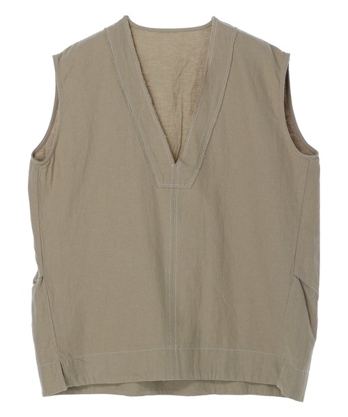 AMERICAN HOLIC（アメリカンホリック）の「リネンブレンドVネックコクーンベスト（ベスト・レディース・ベージュ/キャメル・FREE）」の13枚目の写真