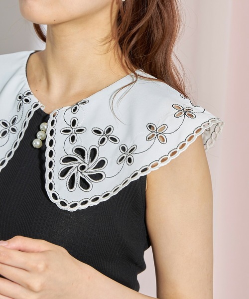 tocco closet（トッコ クローゼット）の「パール付きカットワーク刺繍