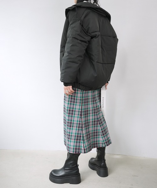 ブラックオーバーサイズ ダウンジャケット セール】【PICSAS】<撥水/防風>オーバーサイズ ハイネック ボリューム