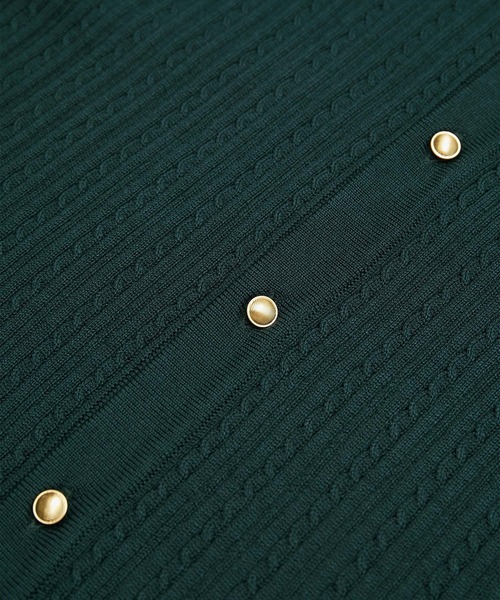 ROPE' PICNIC(ロペピクニック)の「ミニケーブルニット金釦カーディガン(カーディガン/ボレロ・レディース・ブラック/ベージュ系その他/ダークグリーン/マスタード・38)」の14枚目の写真