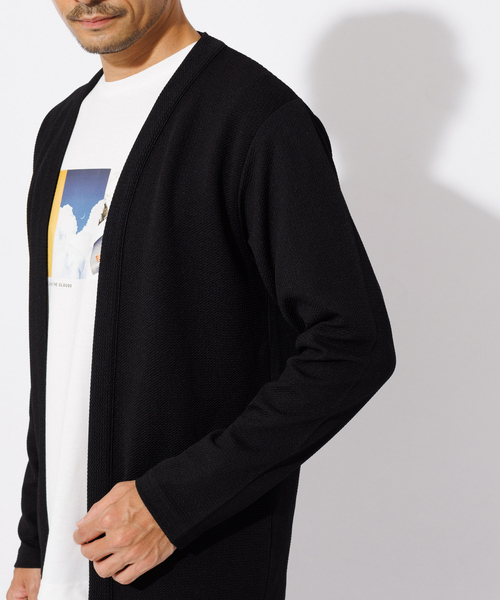 ABAHOUSE GRAY(アバハウスグレイ)の「フクレジャガード セミショール カーディガン(カーディガン/ボレロ・メンズ・ブラック/カーキ/グレイッシュベージュ/グレイッシュブルー・46/48)」の10枚目の写真