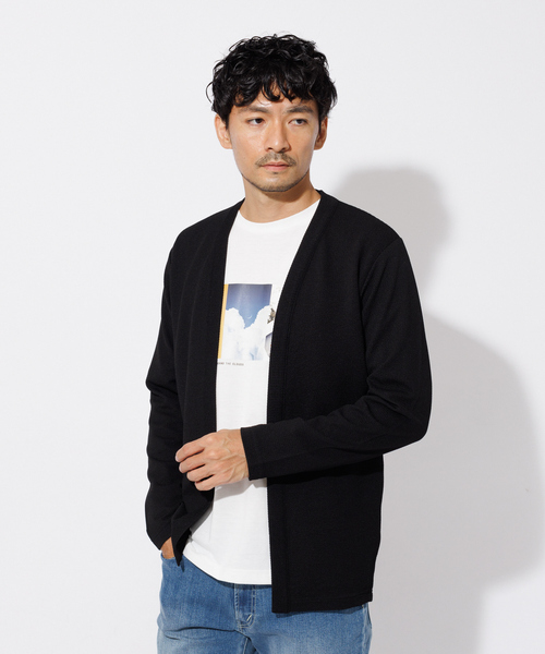 ABAHOUSE GRAY(アバハウスグレイ)の「フクレジャガード セミショール カーディガン(カーディガン/ボレロ・メンズ・ブラック/カーキ/グレイッシュベージュ/グレイッシュブルー・46/48)」の14枚目の写真