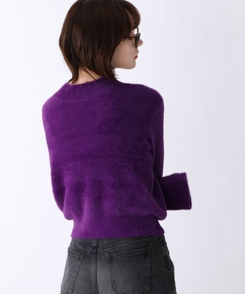 JEANASIS（ジーナシス）の「ネコヤーンクルーネックプルオーバー/164375（ニット/セーター・レディース・ライトグレー/ブラック/パープル・FREE）」の8枚目の写真