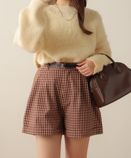 WEGO（ウィゴー）の「WEGO/【2点セット】ベルト付きロールアップショートパンツ（その他パンツ・レディース・ブラウン系その他2/ブラック/キャメル/オフホワイト・FREE）」の4枚目の写真