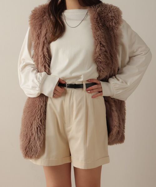 WEGO（ウィゴー）の「WEGO/【2点セット】ベルト付きロールアップショートパンツ（その他パンツ・レディース・ブラウン系その他2/ブラック/キャメル/オフホワイト・FREE）」の7枚目の写真