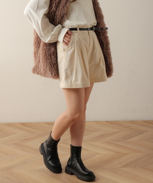 WEGO（ウィゴー）の「WEGO/【2点セット】ベルト付きロールアップショートパンツ（その他パンツ・レディース・ブラウン系その他2/ブラック/キャメル/オフホワイト・FREE）」の10枚目の写真