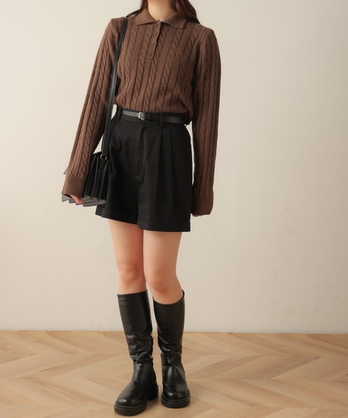 WEGO（ウィゴー）の「WEGO/【2点セット】ベルト付きロールアップショートパンツ（その他パンツ・レディース・ブラウン系その他2/ブラック/キャメル/オフホワイト・FREE）」の11枚目の写真