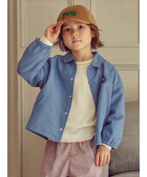 Samansa Mos2 Lagom（サマンサモスモスラーゴム）の「コーチジャケット（ノーカラージャケット・キッズ・ブルー/マスタード・M/XL/L/S）」の2枚目の写真