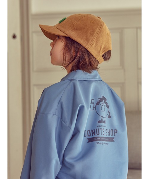 Samansa Mos2 Lagom（サマンサモスモスラーゴム）の「コーチジャケット（ノーカラージャケット・キッズ・ブルー/マスタード・M/XL/L/S）」の4枚目の写真