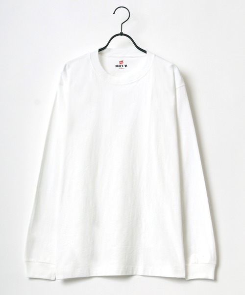 HANES（ヘインズ）の「Hanes/へインズ BEEFY/ビーフィー 無地 クルーネック ロングスリーブTシャツ/パックT/レディース メンズ（Tシャツ/カットソー・メンズ・ホワイト/ブラック/グレー/ネイビー/チャコール・M/L/XL/S）」の9枚目の写真